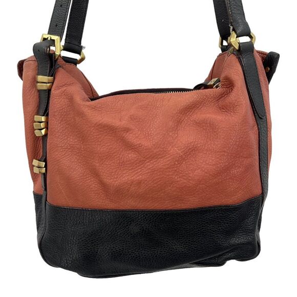 OrYANY Large Multi Pocket Pebble Leather Brown Black Bag - Picture 2 of 16